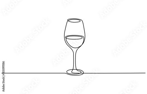 Continuous one line drawing of glasses of red wine. Toast and cheers with splash in simple linear style. Isolated on transparent background