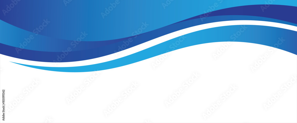 Obraz premium Blue and white business wave banner background. vector eps10