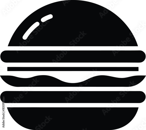 Minimalist black three line hamburger menu icon for web and app interfaces