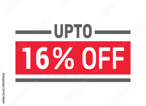 Up to 16% Off sale offer text design icon vector illustration