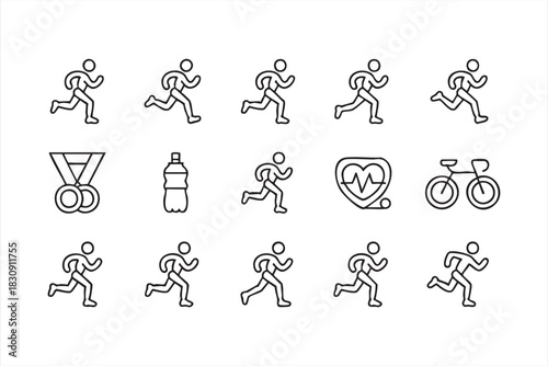 Fitness Tracker Graphics for Health Dashboards and Workout Templates