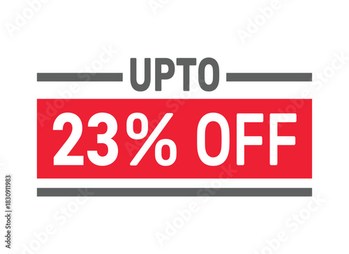 Up to 23% Off sale offer text design icon vector illustration