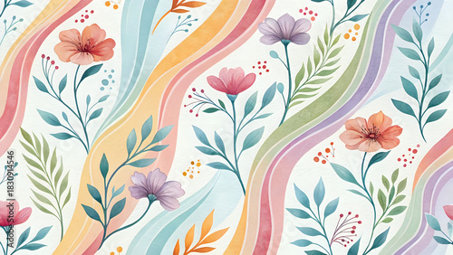 Watercolor brush stroke pattern, artistic multicolor abstract, seamless