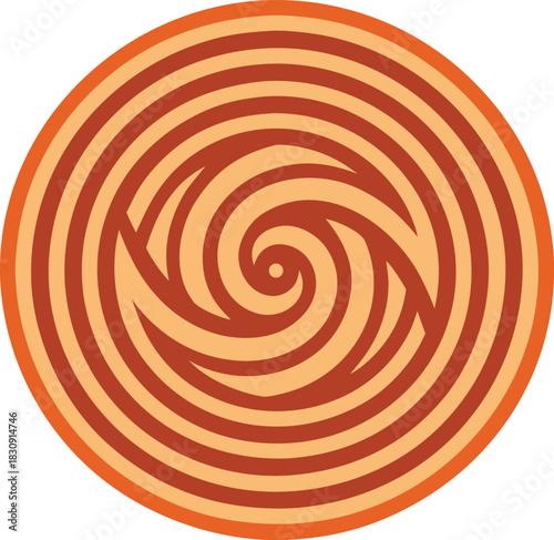 Abstract flat spiral line pattern design with a modern geometric aesthetic