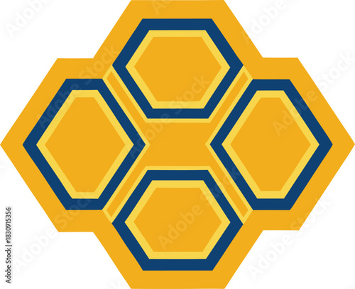 Geometric hexagon honeycomb pattern design with thin clean lines for modern applications