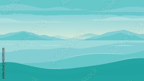 Serene light teal and blue ocean gradient with soft diffused blending for banners and advertisements