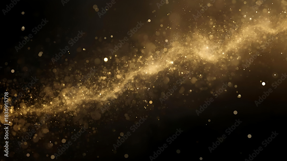 Fototapeta premium Golden magical dust trail overlay