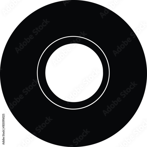 Illustration Black and white donut shape abstract graphic silhouette vector