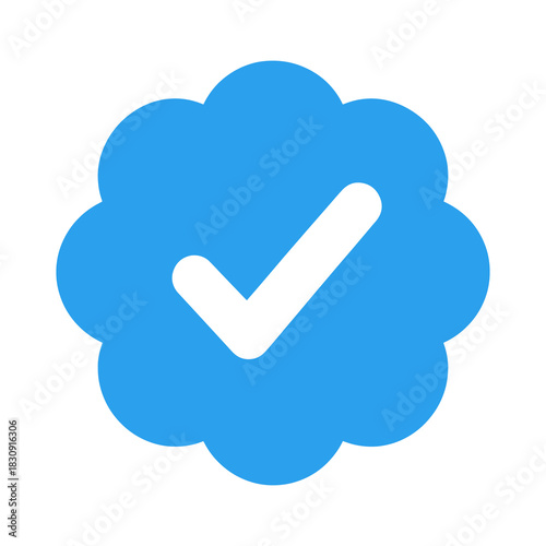 Blue Tick Verified Icon, Social Media Verification Badge Symbol Vector, Transparent PNG