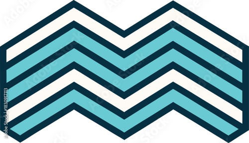 Clean linear zigzag stripe pattern icon for graphic design and abstract backgrounds