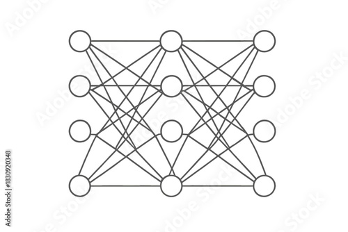 Schematic diagram of a deep artificial neural network structure used in machine learning