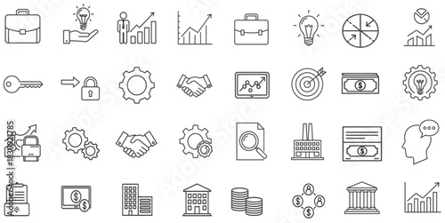 Business and Finance Outline Vector Icons