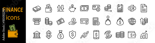 Finance money icons set banking investment payment