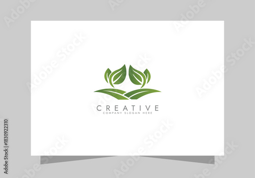 Agriculture and Farming Field, Eco-Friendly Plant icon, Green Farm Field logo vector design