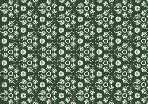 Abstract Floral Green Background Seamless Pattern 