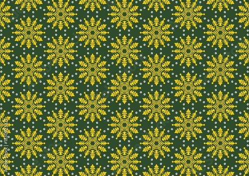 Abstract Christmas Tree Green Background Seamless Pattern 