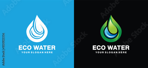 Eco Water Drop Logo Combining Leaf and Water for Sustainable Branding