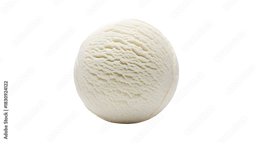 Obraz premium Single scoop of creamy vanilla ice cream on black background