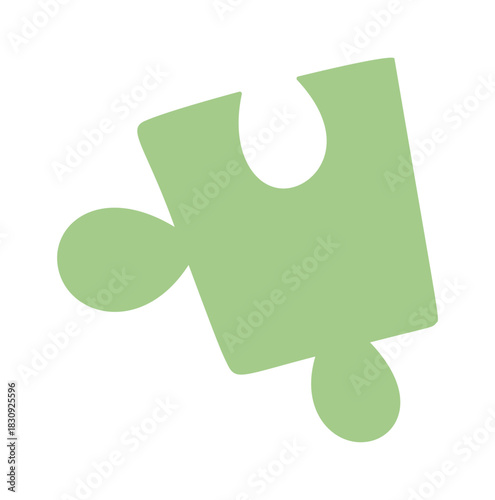 Green puzzle piece children toy