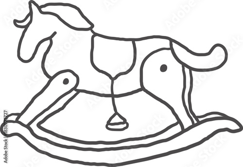 toy horse in hand drawn style in vector. element for decor postcard design print sticker animation poster background