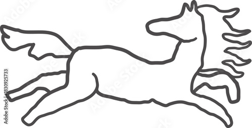 horse in hand drawn style in vector. element for decor postcard design print sticker animation poster background