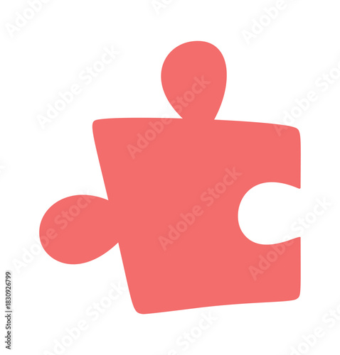 Red puzzle piece for games