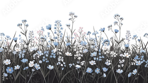 Delicate Wildflower Meadow A Serene Floral Illustration