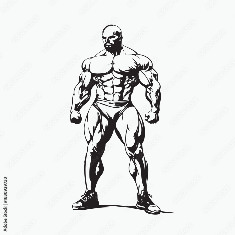 Fototapeta premium illustration of muscle man