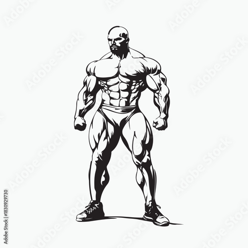 illustration of muscle man