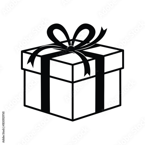 Wrapped Present Box with Ribbon and Bow Icon