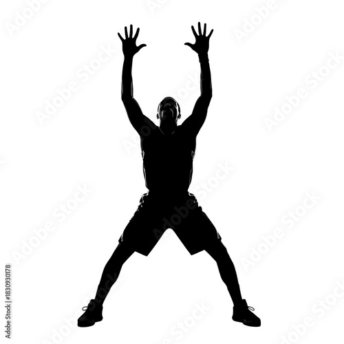 Dynamic silhouette of a basketball player reaching for the sky, perfect for sports marketing, fitness campaigns, and motivational content about striving for greatness