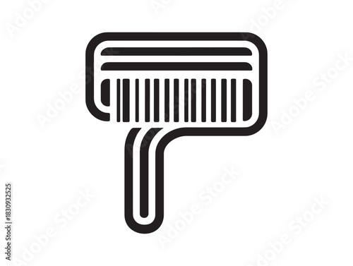 Minimalist 2D Vector Barcode Scanner Icon Design for Modern Digital Technology Interface