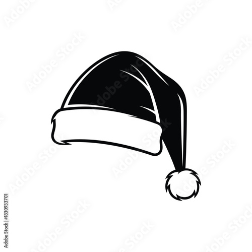 Black Silhouette of a Santa Hat or Sleeping Cap Icon