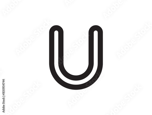 Minimalist black industrial hook icon 2D vector line art illustration for engineering and manufacturing concepts