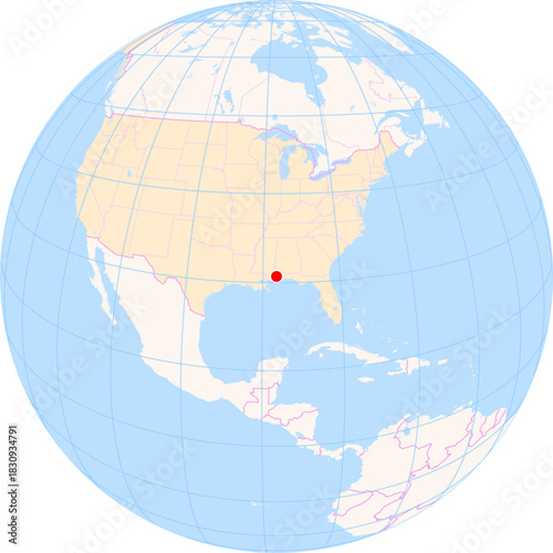 Location Map of Mobile Regional Airport (Mobile, Alabama, United States). IATA-code: MOB. No labels at all.
