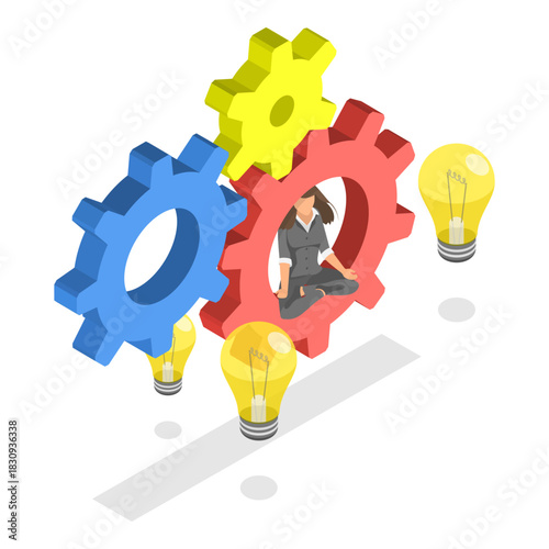 3D Isometric Flat Vector Illustration of Psychology, Mental Health Awareness. Item 1