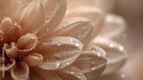 Delicate flower with water droplets