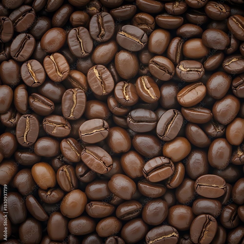 Fototapeta premium Roasted coffee bean texture close up