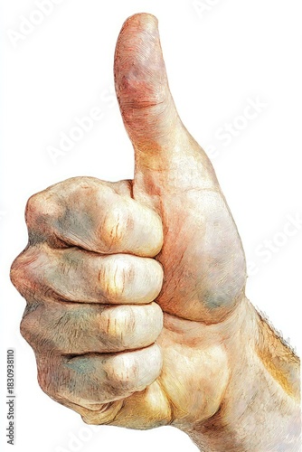 Pixelated Thumbs Up Gesture