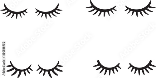 Stylized closed eyelashes vector illustration graphic design art Vector