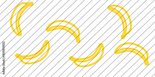 Bananas seamless pattern. Vector illustration