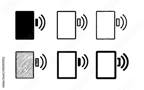 Contactless payment icons in various styles for digital transactions