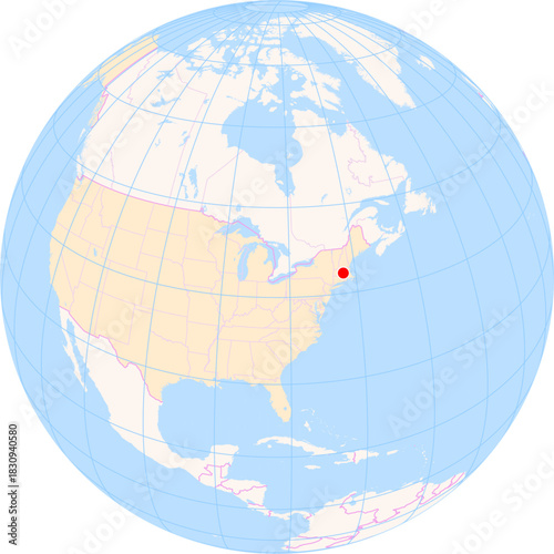 Location Map of Worcester Regional Airport (Worcester, Massachusetts, United States). IATA-code: ORH. No labels at all.