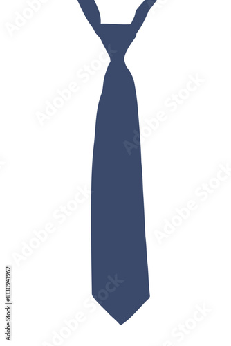 Blue tie on white background