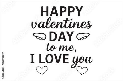 Happy valentines day message with hearts and wings a self love celebration