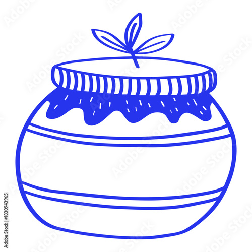 Line Art Illustration of Honey Jar