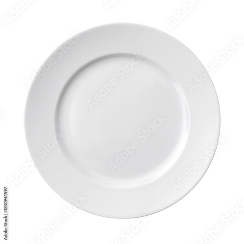 Classic White Plate Displayed Against a Plain Background for Versatile Dining...