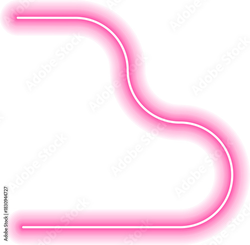 Neon line travels inside labyrinth structure integrating squared wave rhythm.