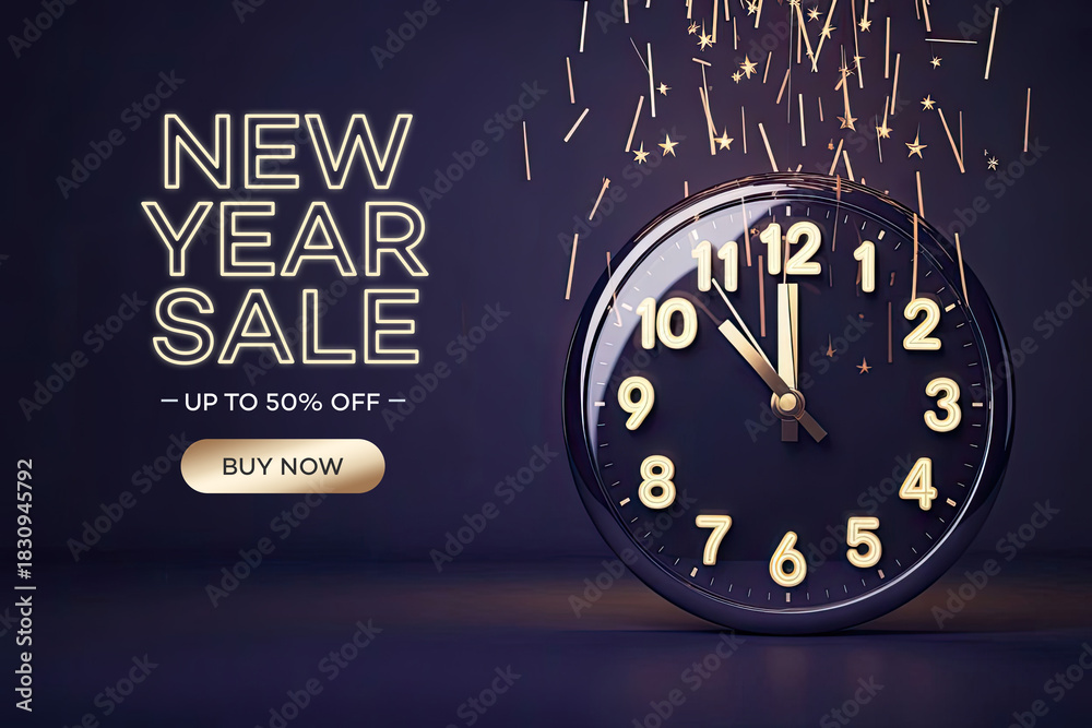 custom made wallpaper toronto digitalNew Year Sale 2026 Sparkling Countdown Clock with Festive Light Effects for Holiday Promotions