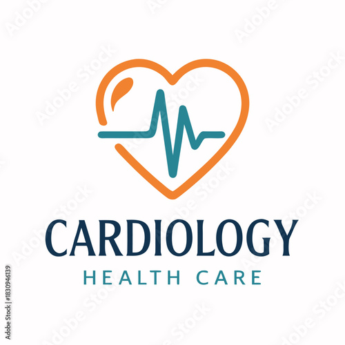 Modern heart health cardiology logo with vibrant pulse wave for medical clinic or wellness center branding and design